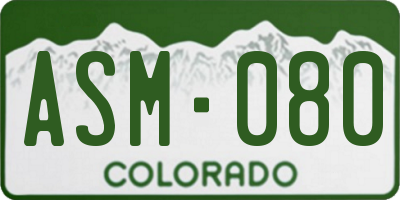 CO license plate ASM080