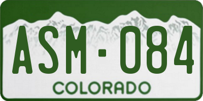 CO license plate ASM084