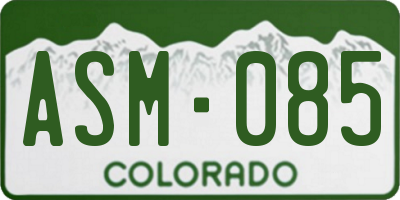 CO license plate ASM085