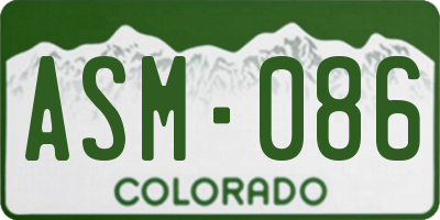 CO license plate ASM086