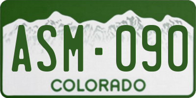CO license plate ASM090