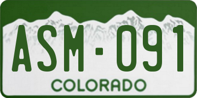 CO license plate ASM091