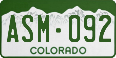 CO license plate ASM092
