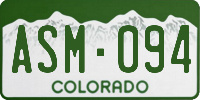 CO license plate ASM094