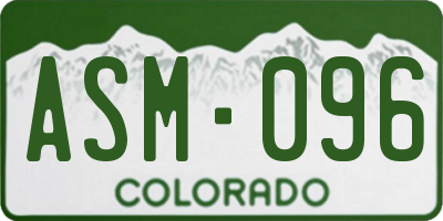 CO license plate ASM096