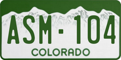 CO license plate ASM104