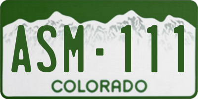 CO license plate ASM111