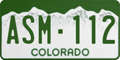 CO license plate ASM112