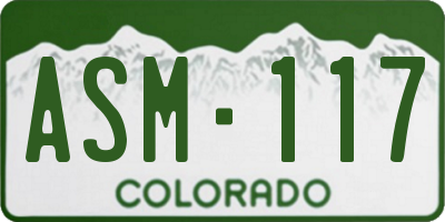 CO license plate ASM117