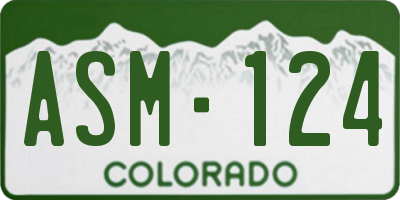 CO license plate ASM124