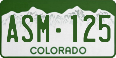 CO license plate ASM125
