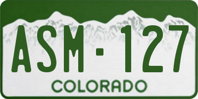CO license plate ASM127