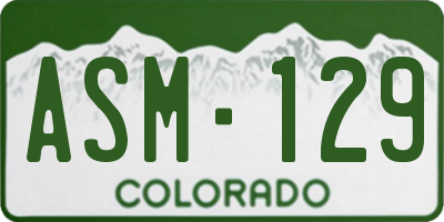 CO license plate ASM129