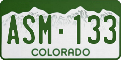 CO license plate ASM133