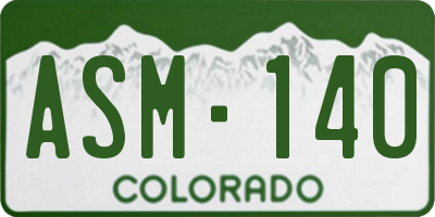 CO license plate ASM140