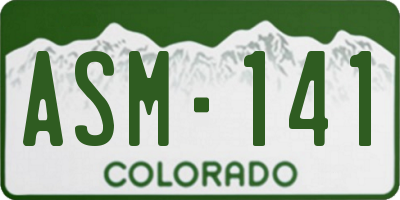 CO license plate ASM141