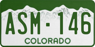CO license plate ASM146