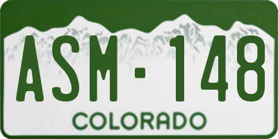CO license plate ASM148