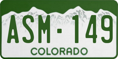 CO license plate ASM149