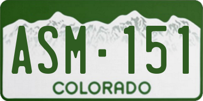CO license plate ASM151