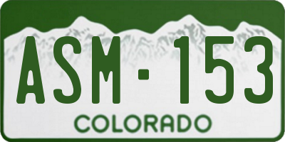 CO license plate ASM153
