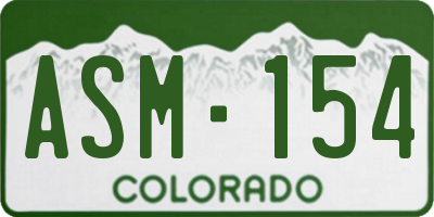 CO license plate ASM154