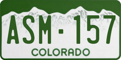 CO license plate ASM157