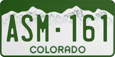 CO license plate ASM161
