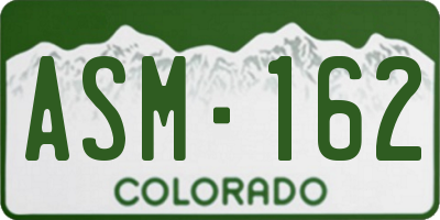 CO license plate ASM162
