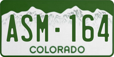 CO license plate ASM164
