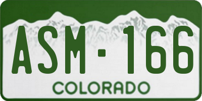 CO license plate ASM166