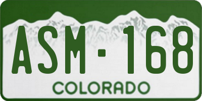 CO license plate ASM168