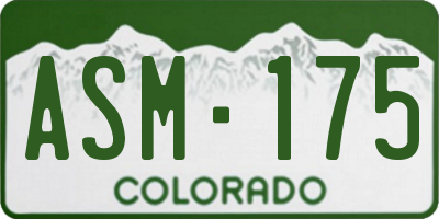 CO license plate ASM175