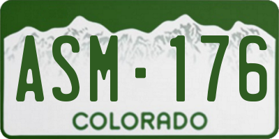 CO license plate ASM176