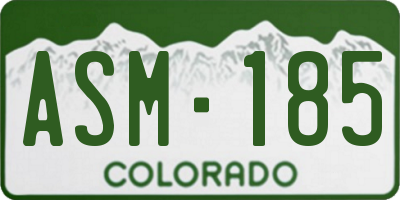 CO license plate ASM185