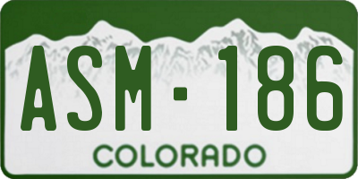 CO license plate ASM186