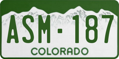 CO license plate ASM187