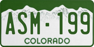 CO license plate ASM199
