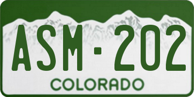 CO license plate ASM202