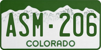 CO license plate ASM206