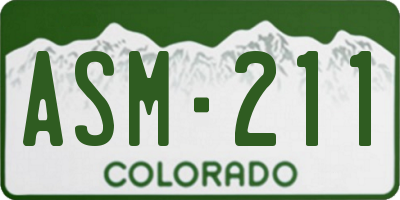 CO license plate ASM211