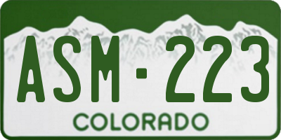 CO license plate ASM223