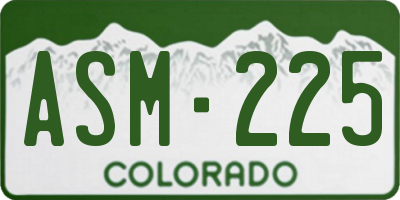 CO license plate ASM225