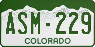 CO license plate ASM229