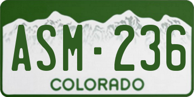 CO license plate ASM236