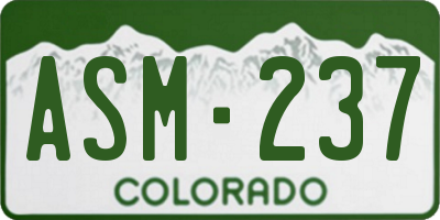 CO license plate ASM237