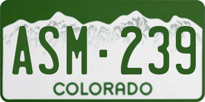 CO license plate ASM239
