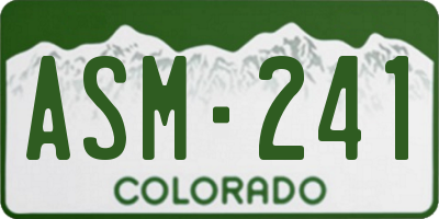 CO license plate ASM241