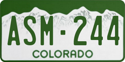 CO license plate ASM244