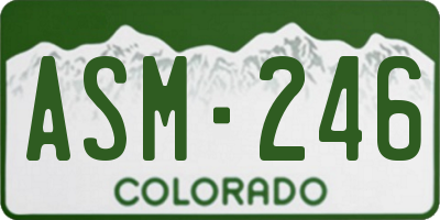 CO license plate ASM246